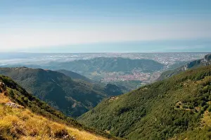 Lucca: View of Camaiore city and Tyrrhenian sea