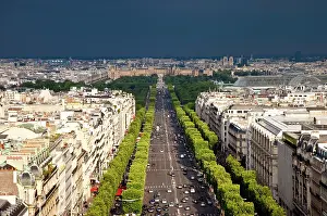 Rooftop: View down the Champs Elysee from the top