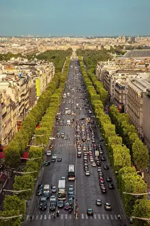 Rooftop: View down Champs Elysees from the top of