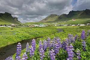Myrdal: View at the church of Vik i Myrdal - Island