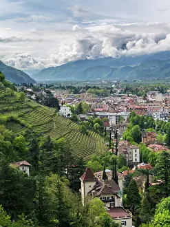 Burggrafenamt: View over the city of Meran (Merano) and