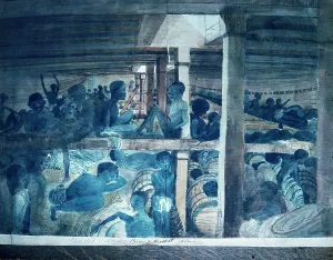 Francis: View of the Deck of the Slave Ship Albanoz - watercolour