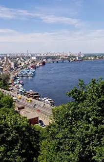 Truck: View from above of Dnieper River (or Dnipro
