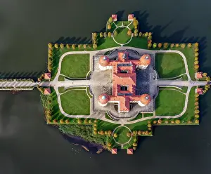 Splendid: Top view, drone shot, drone photo, access road over
