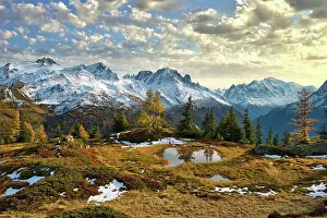 Emosson: View from Emosson of the Mont Blanc massif in the