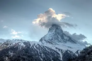 Chain: View of the famous mountain Matterhorn close to Z