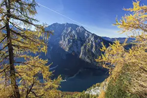 Konigssee: View from Feuerpalfen to Sankt Bartholomae at Konigssee