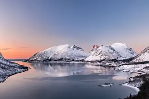 Senja: View of fjord in evening atmosphere, Senja Island