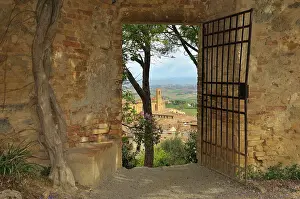 Gates: View through the gate, Rocca castle ruins, San Gimignano
