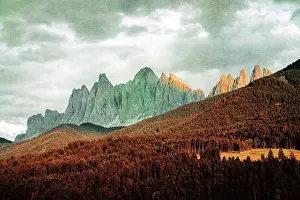 Adige: View of the Geisler, Dolomites