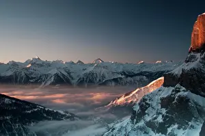 Matterhorn: View from Gemmi Pass to Leukerbad and the Pennine