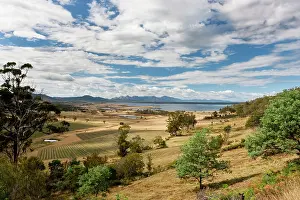 Tasmania: View of Great Oyster Bay and Freycinet Peninsula