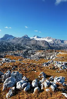 Salzkammergut: View to the High Dachstein, Dachstein Massif, Obertraun