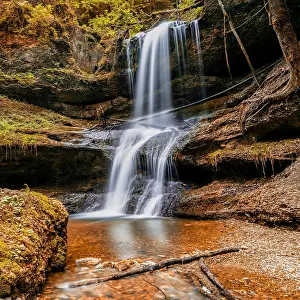 Scheidegg: A view of the idyllic Hasenreuter Waterfalls in