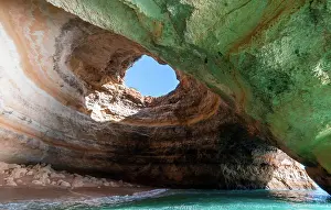 Algarve: A view of the inside of the Benagil Cave on the