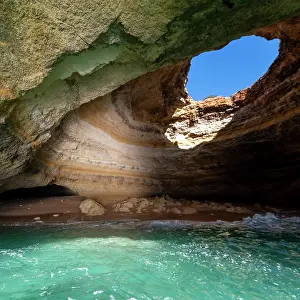 Algarve: A view of the inside of the Benagil Cave on the