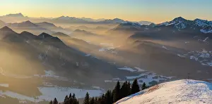 Upper: View towards Jachenau and Zugspitze. View from mount