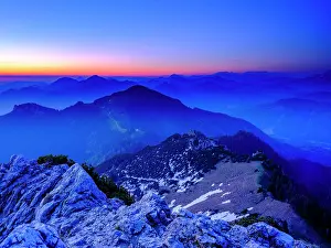 Chiemgau: View from the Kampenwand to the Chiemgau and Berchtesgaden