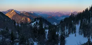 Foothill: View towards Karwendel Mountains, Mt. Jochberg and