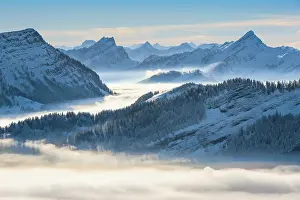 Appenzell: View Kronberg, with Stockberg, Mattstock and Speer