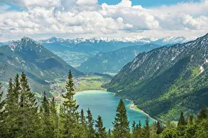 Main: View of Lake Achen and snowy main chain of the Alps