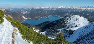 Foothill: View towards lake Walchensee and Karwendel mountain