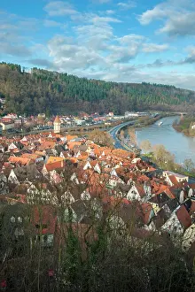 Main: View of Main River and Wertheim, Germany