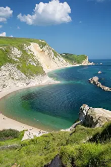 Features: View above Man O War Bay along the Jurassic Coast