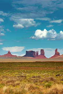 Table: View of Monument Valley, cloudy sky, cloud, sky