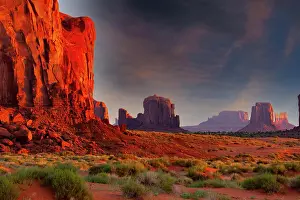 Reservation: View of Monument Valley at sunrise, Arizona, USA