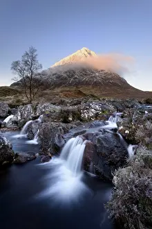 Etive: View of moorland with small waterfalls in rocky
