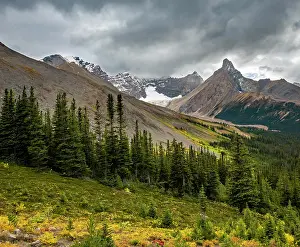 Icefields: View of mountains and glaciers, Mount Athabasca