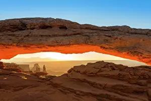 Canyonlands: View through Natural Arch, Mesa Arch, Sunrise, Grand