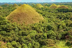 Philippine: View from observation deck of conical earth formations