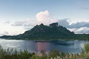 Moored: View from overlook near Mt. Otemanu in Bora