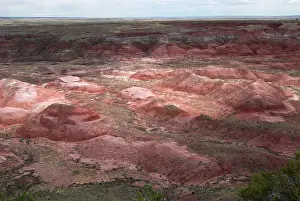 Stained: View over Painted Desert, the dark red areas are