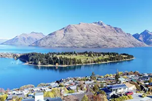 Queenstown: The view over Queenstown towards Cecil Peak on a s