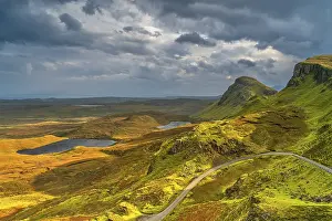 Skye: View of the Quiraing rock formations