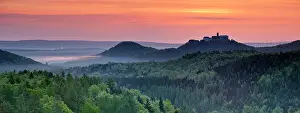 Thuringian: View from Rennsteig over the Thuringian Forest to