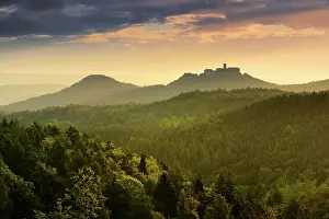 Wartburg: View from Rennsteig to the Wartburg Castle, Morning