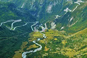 Rhone: View from the Rhone glacier of the glacial stream