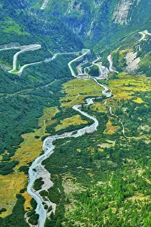 Rhone: View from the Rhone glacier of the glacial stream