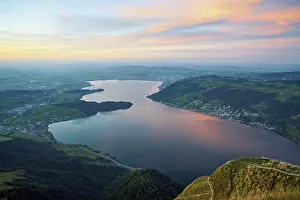 Overlook: View from Rigi Kulm to Lake Zug and the Kiemen