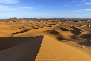 Dune: A view of the sand dunes at Erg Chebbi in Morocco