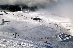 Buller: View of ski runs from summit of Mount Buller in