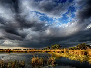Heavy: View over the swamps with heavy clouds