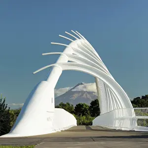 Egmont: View from Te Rewa Rewa Bridge to Mount Taranaki