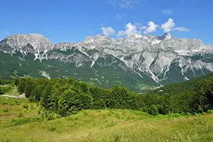 Albania: View over Thethi valley towards Radohima mountain