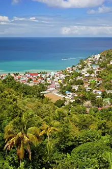 Canaries: View over the town of Canaries on the Caribbean