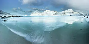 Horizons: Vik beach in winter, Lofoten, Norway